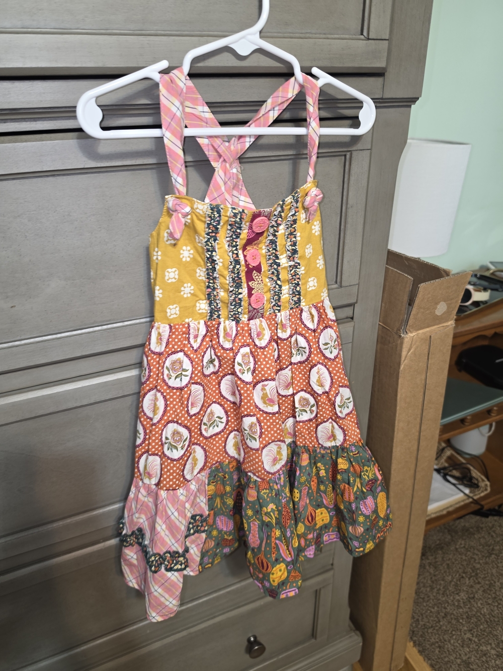 Matilda Jane Girls Yellow Pink Multi-Print Sundress